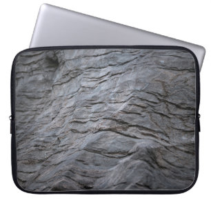 Housse Pour Ordinateur Portable Tissu rayé noir et gris