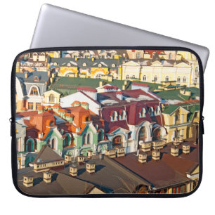 Housse Pour Ordinateur Portable Toits colorés en hiver à Kiev, Ukrainevariegate