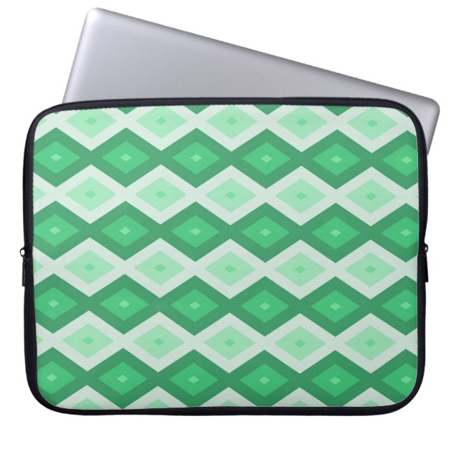 Housse Pour Ordinateur Portable Tons de motif diamant vert (Devant)