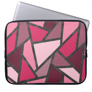Housse Pour Ordinateur Portable Tons de motif en vitrail rose