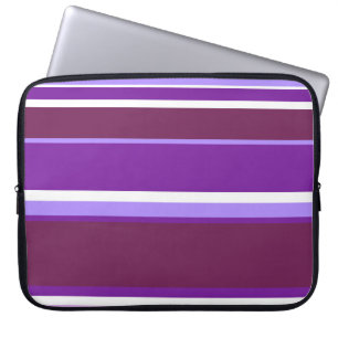 Housse Pour Ordinateur Portable Tons de rayures violettes