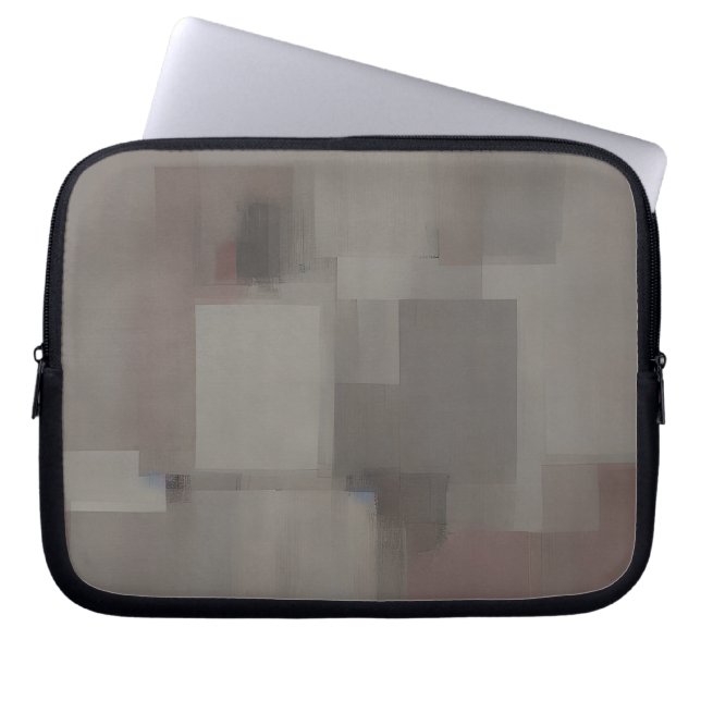 Housse Pour Ordinateur Portable Tons de terre carrés abstraits  (Devant)