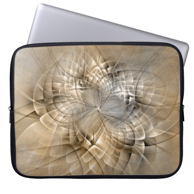 Housse Pour Ordinateur Portable Tons Terre Abstrait Art fractal moderne Texture (Devant)