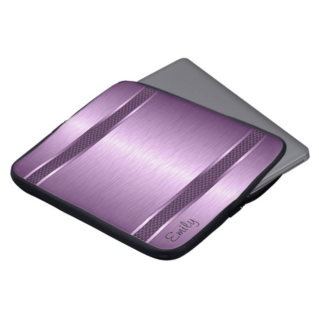 Housse Pour Ordinateur Portable Tons Violets Refroidi Aluminium Look (Devant haut)