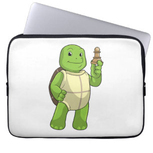 Housse Pour Ordinateur Portable Tortue Aux Échecs Avec Pièce D'Échecs Pawn
