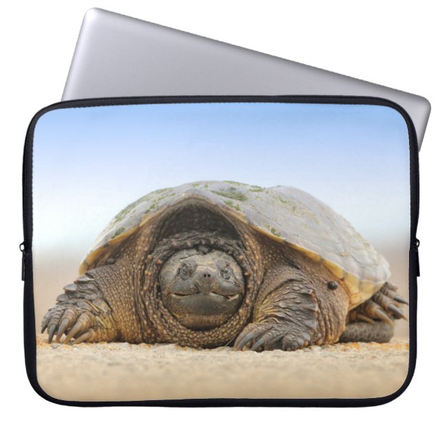 HOUSSE POUR ORDINATEUR PORTABLE TORTUE DE SABLE GRIS (Devant)