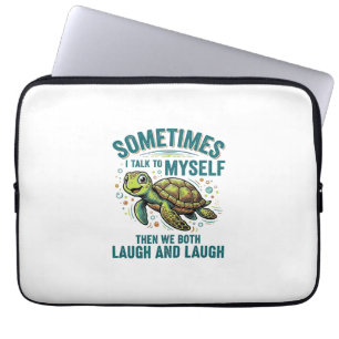 Housse Pour Ordinateur Portable Tortue Drôle Qui Se Parle À Moi-Même Design De T-S