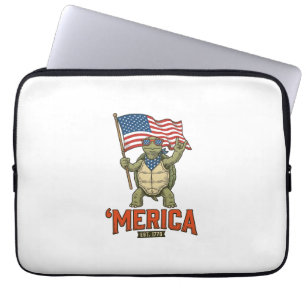 Housse Pour Ordinateur Portable Tortue Patriotique ‘Merica Vecteur Vintage
