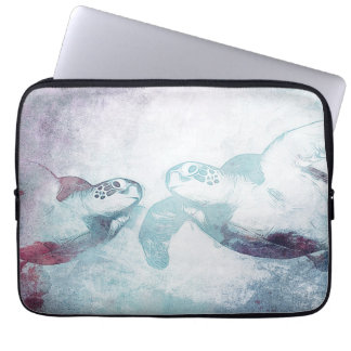 Housse Pour Ordinateur Portable Tortues de mer vertes en couple | Manche d'ordinat