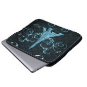 Housse Pour Ordinateur Portable Tour Eiffel Floriaux bleus (Devant bas)