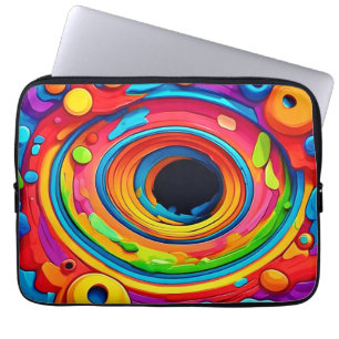 Housse Pour Ordinateur Portable Tourbillon Psychédélique Abstrait Coloré