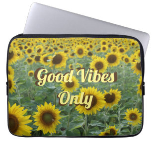 Housse Pour Ordinateur Portable Tournesols lumineux Good Vibes seulement