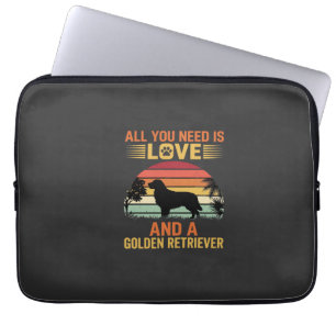 Housse Pour Ordinateur Portable Tout ce dont vous avez besoin est amour Golden Ret