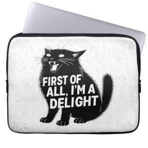 Housse Pour Ordinateur Portable Tout d'abord, je suis un chat noir rugissant ravis