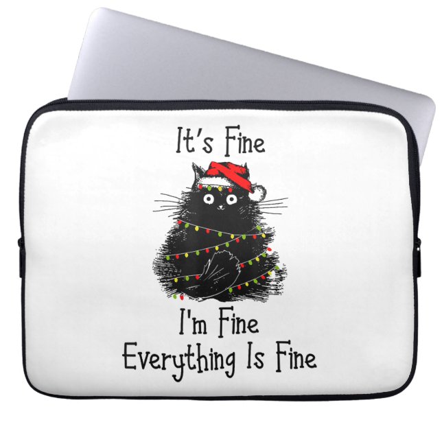 Housse Pour Ordinateur Portable Tout est fin Noël clair Noir (Devant)