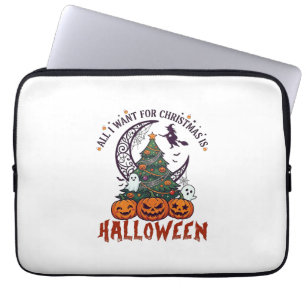 Housse Pour Ordinateur Portable Tout le monde veut Noël Halloween Arbre Citrouille