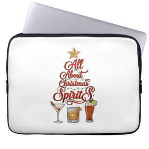 Housse Pour Ordinateur Portable Tout sur les esprits de Noël Cocktails Whiskey Sta