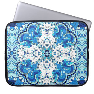 Housse Pour Ordinateur Portable Tracery motif apaisant sans faille. Design Mehendi