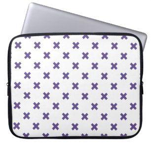 Housse Pour Ordinateur Portable Traces croisées ultra violettes sur blanc