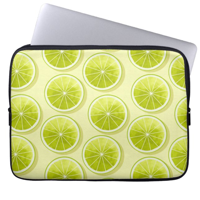 Housse Pour Ordinateur Portable Tranches de chaux sur Jaune clair (Devant)
