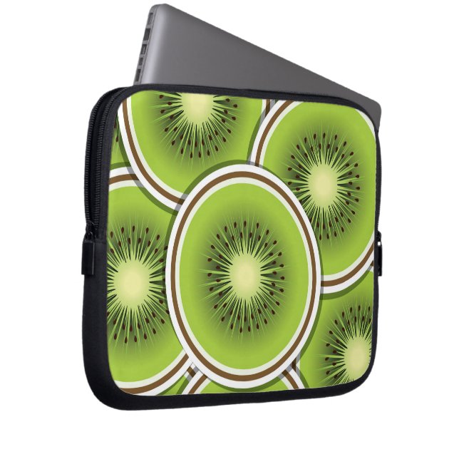 Housse Pour Ordinateur Portable Tranches de fruits funky kiwi (Devant droit)