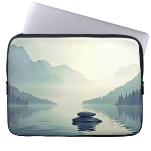 Housse Pour Ordinateur Portable Tranquil Mountain Lake Serenity
