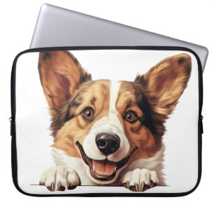 HOUSSE POUR ORDINATEUR PORTABLE TRI-COLORED CARDIGAN WELSH CORGI CHIEN