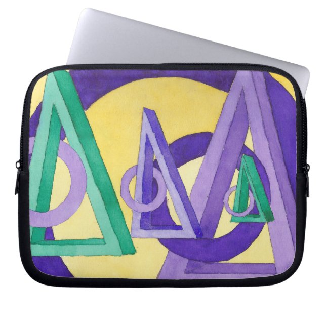 Housse Pour Ordinateur Portable Triangles Abstraits (Devant)