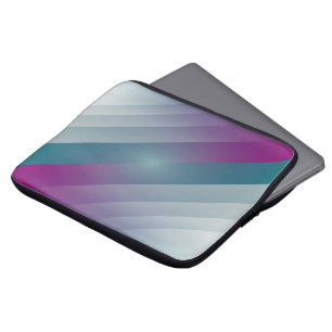 Housse Pour Ordinateur Portable triangles gris magenta turquoise