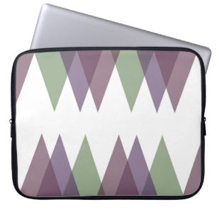 Housse Pour Ordinateur Portable Triangles mauve et vert