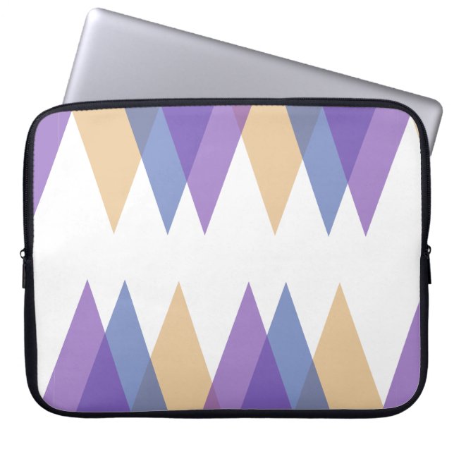 Housse Pour Ordinateur Portable Triangles pourpre, bleu et jaune (Devant)