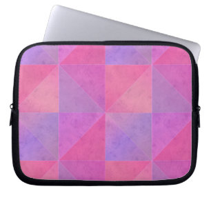 Housse Pour Ordinateur Portable Triangles roses et violets Art aquarelle moderne