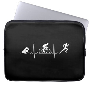 Housse Pour Ordinateur Portable Triathlon - Battement de coeur du triathlon