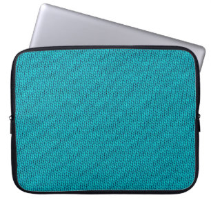 Housse Pour Ordinateur Portable Tricot bleu Laine Texture Closeup