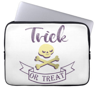 Housse Pour Ordinateur Portable Tricoter ou traiter les os croisés du crâne Ruban