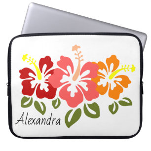 Housse Pour Ordinateur Portable Trio Hibiscus coloré Personnalisé
