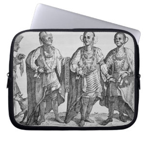 Housse Pour Ordinateur Portable Trois chefs cherokee américains, 1762 (gravure)