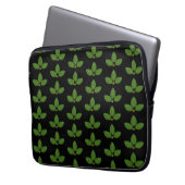 Housse Pour Ordinateur Portable Trois feuilles vertes modernes (devant gauche)