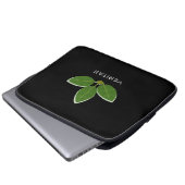 Housse Pour Ordinateur Portable Trois feuilles vertes modernes (Devant bas)