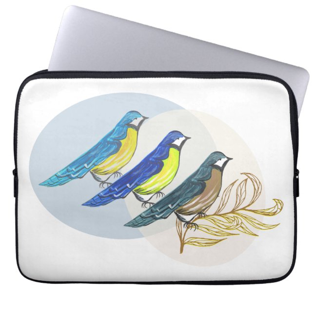 Housse Pour Ordinateur Portable Trois oiseaux (Devant)