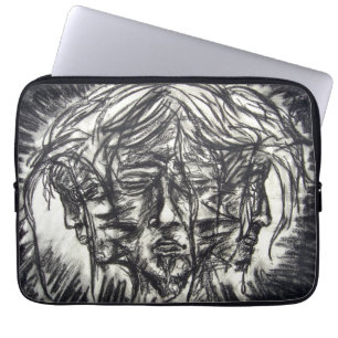 Housse Pour Ordinateur Portable Trois visages de la maladie du métal Dessin de cha