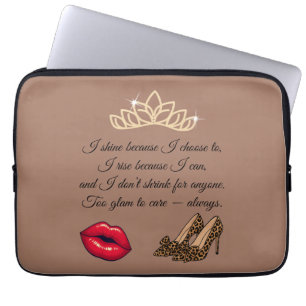 Housse Pour Ordinateur Portable Trop Glam Pour Se Soucier – Citation Chic