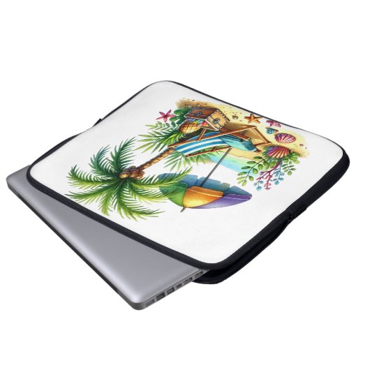 Housse Pour Ordinateur Portable Tropical Beach Electronics Bag (Devant bas)
