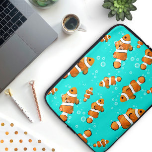 Housse Pour Ordinateur Portable Tropical Clownfish & Bubbles Motif
