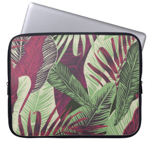 Housse Pour Ordinateur Portable Tropical Exotic : Vert tendance sans couture