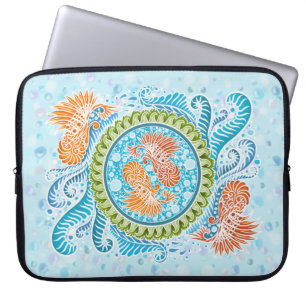 Housse Pour Ordinateur Portable Tropical Koi Mandala Art Zen Océan Vibrant