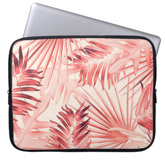 Housse Pour Ordinateur Portable Tropical Palm Feuille, Hawaiian Stylish Motif.