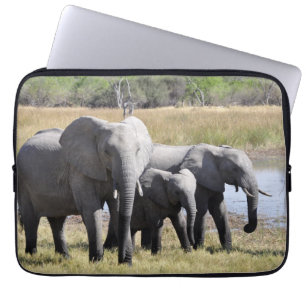 Housse Pour Ordinateur Portable Troupeaux d'éléphant de l'Afrique
