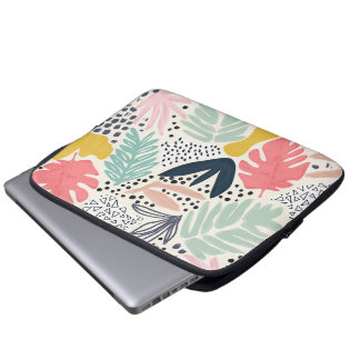 Housse Pour Ordinateur Portable Trpoical Collage Bright Colourful Fun