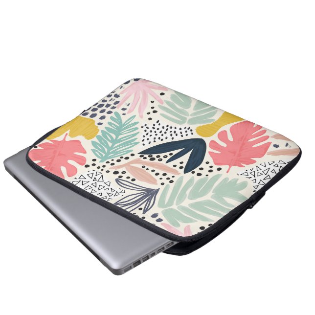 Housse Pour Ordinateur Portable Trpoical Collage Bright Colourful Fun (Devant bas)